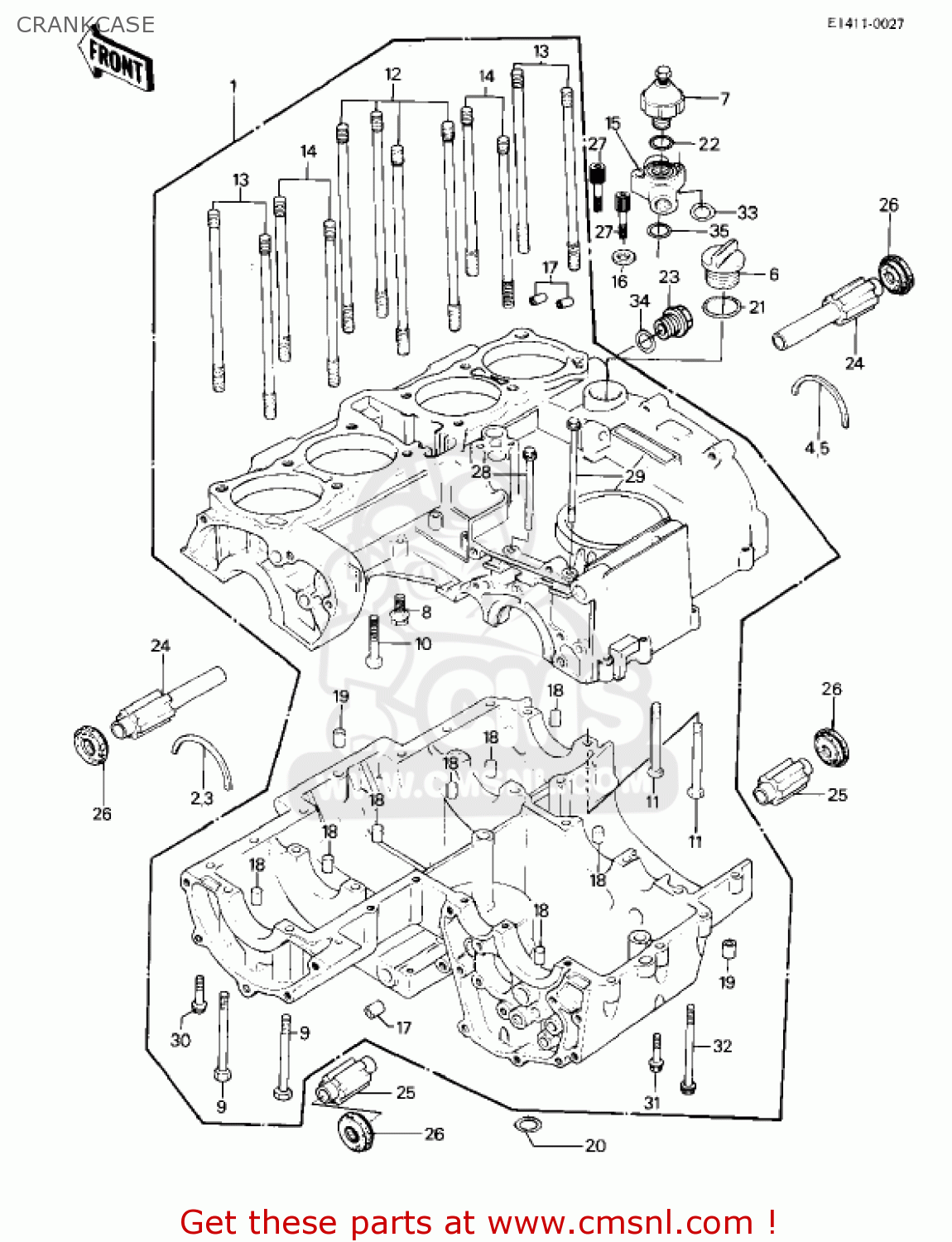 CRANKCASE KZ1000P4 POLICE 1000 1985 USA