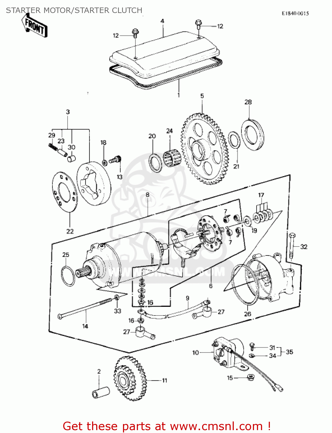 STARTER MOTOR/STARTER CLUTCH KZ1000P4 POLICE 1000 1985 USA
