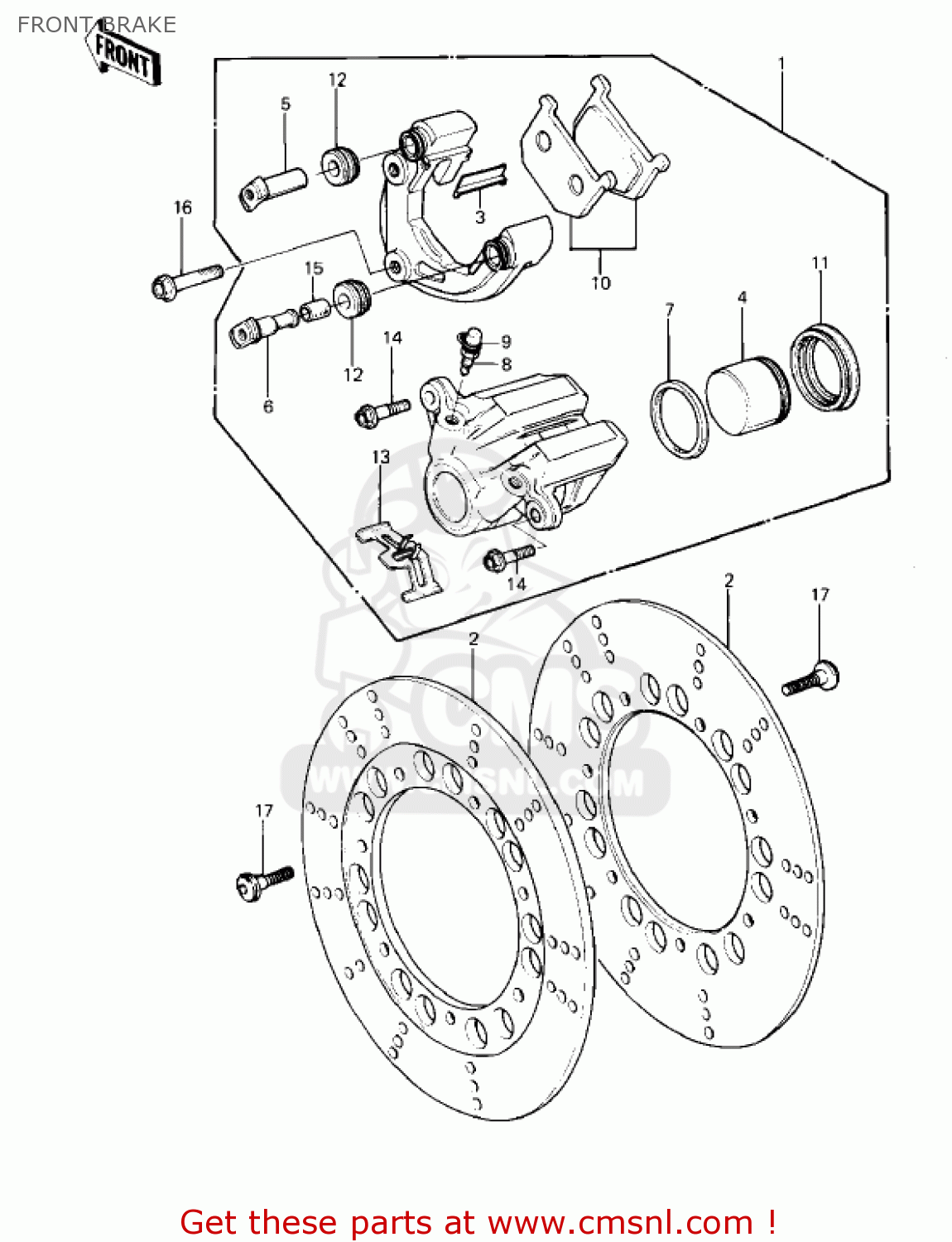 FRONT BRAKE KZ1000P4 POLICE 1000 1985 USA