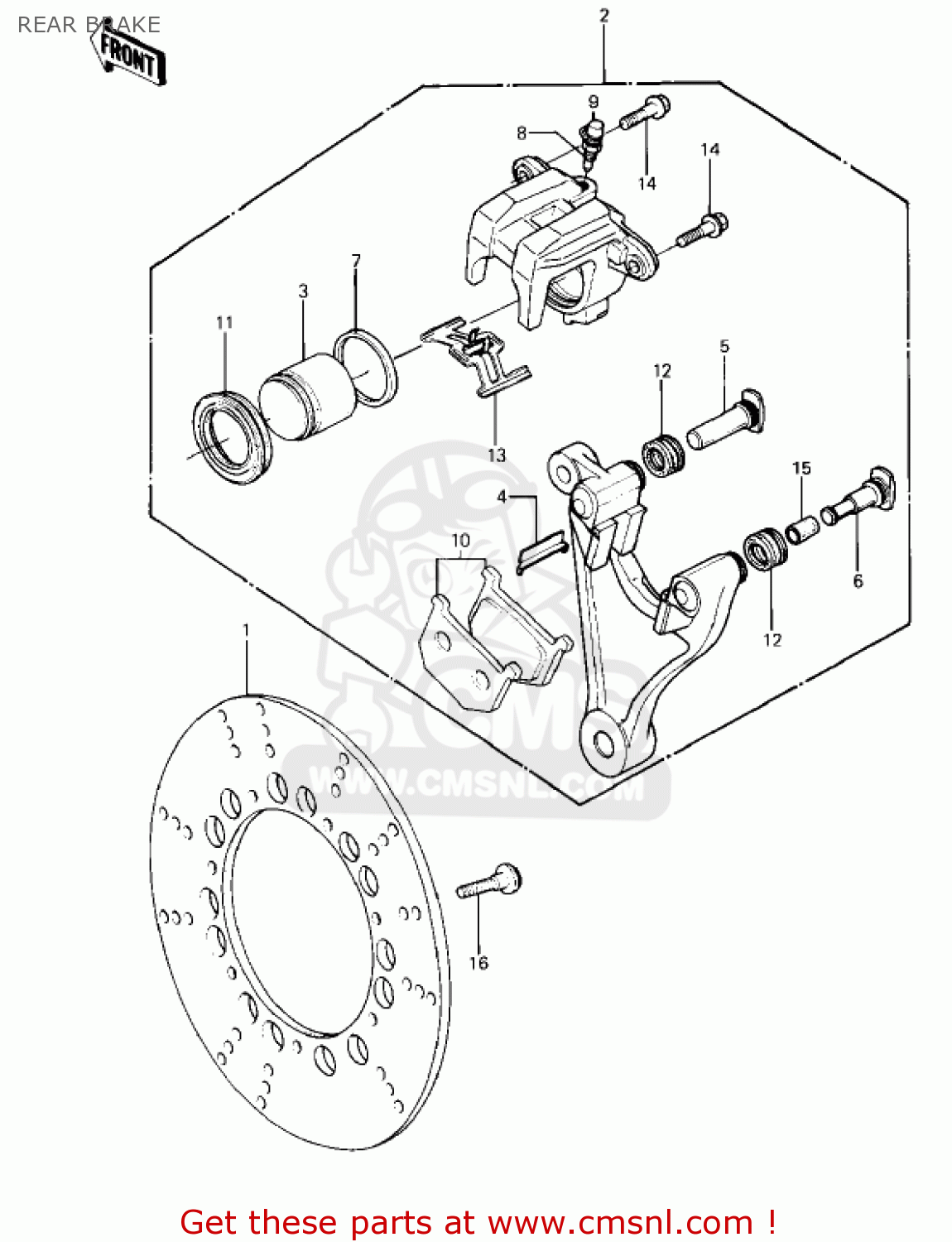 REAR BRAKE KZ1000P4 POLICE 1000 1985 USA