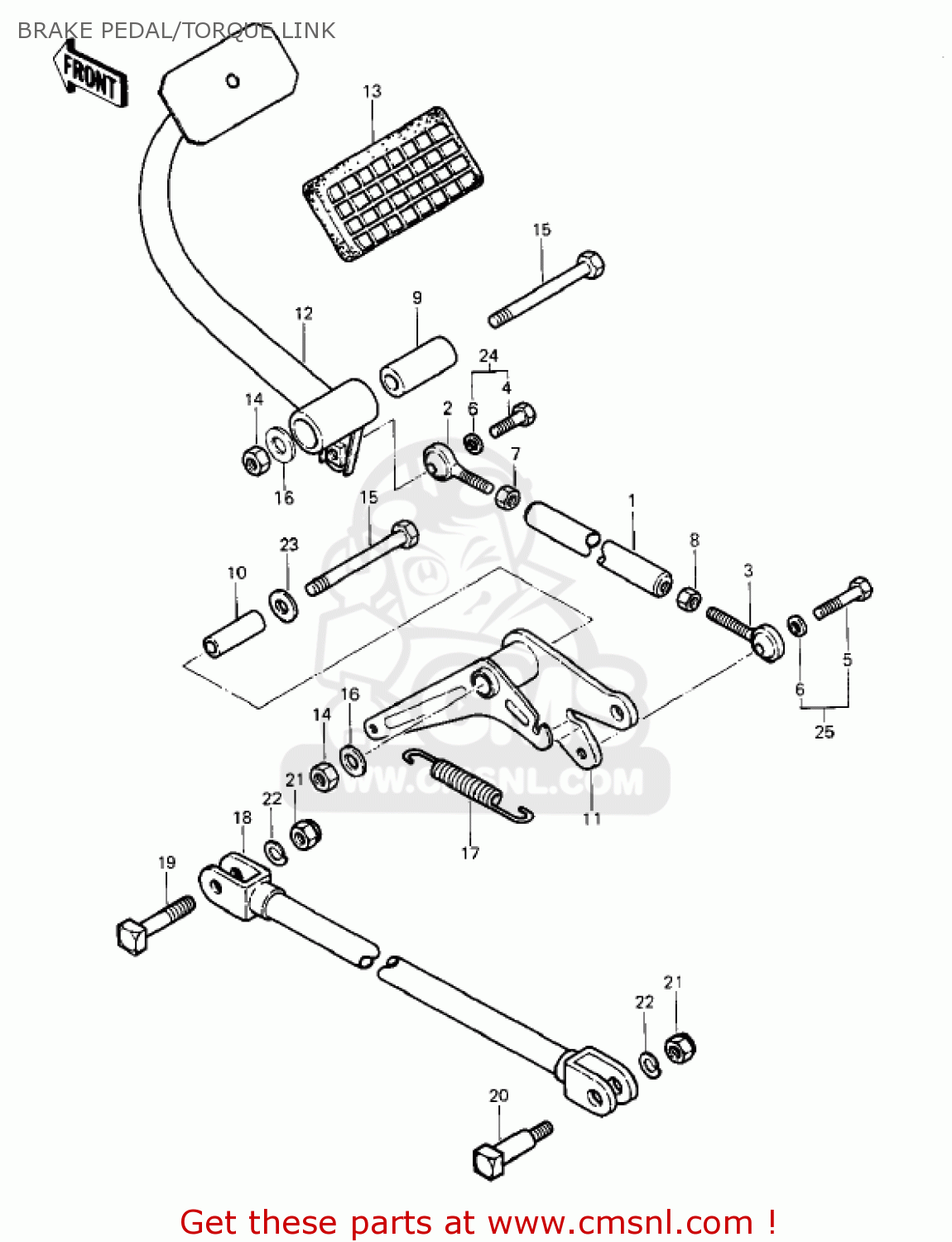 BRAKE PEDAL/TORQUE LINK KZ1000P5 POLICE 1000 1986 USA