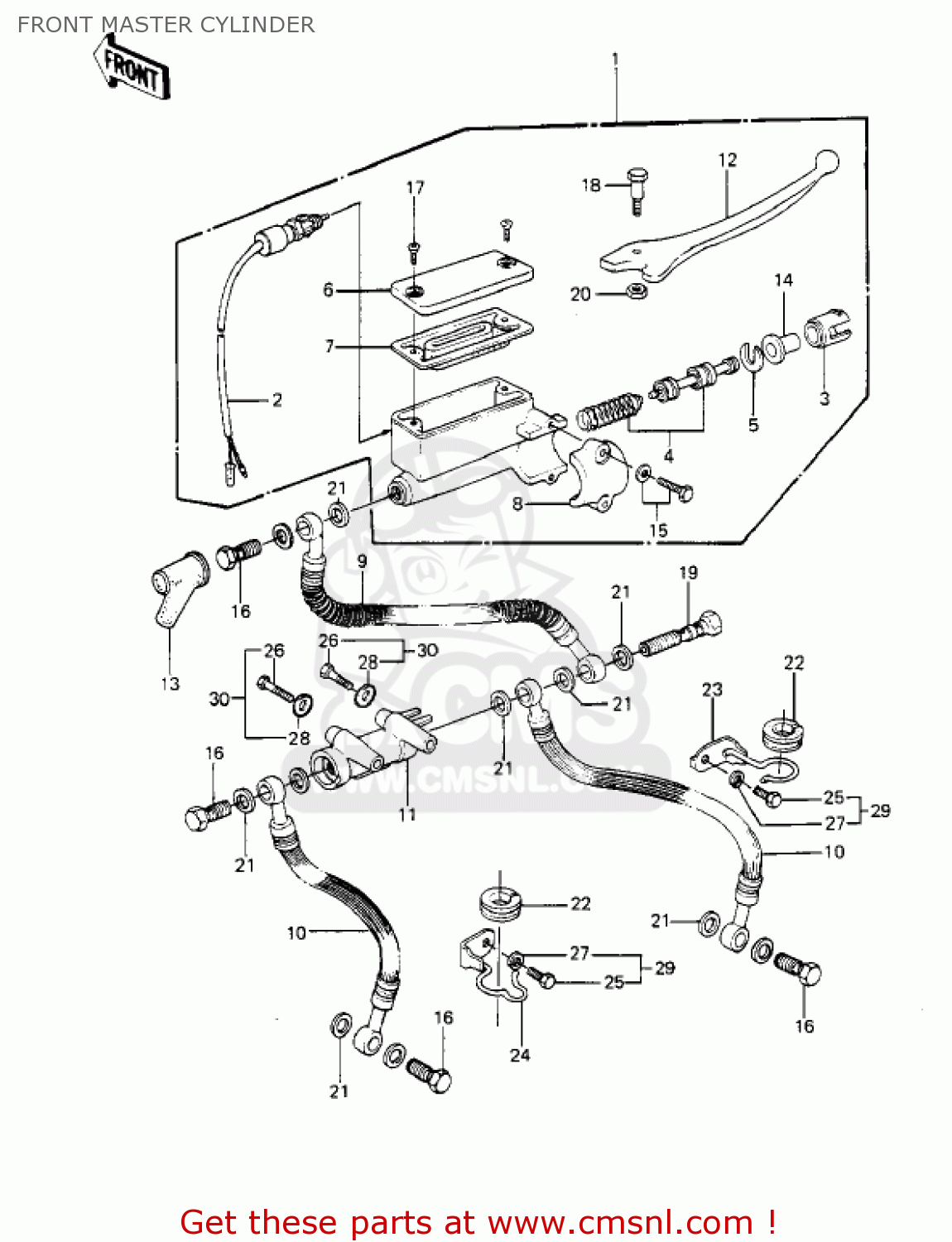 FRONT MASTER CYLINDER KZ1000P5 POLICE 1000 1986 USA
