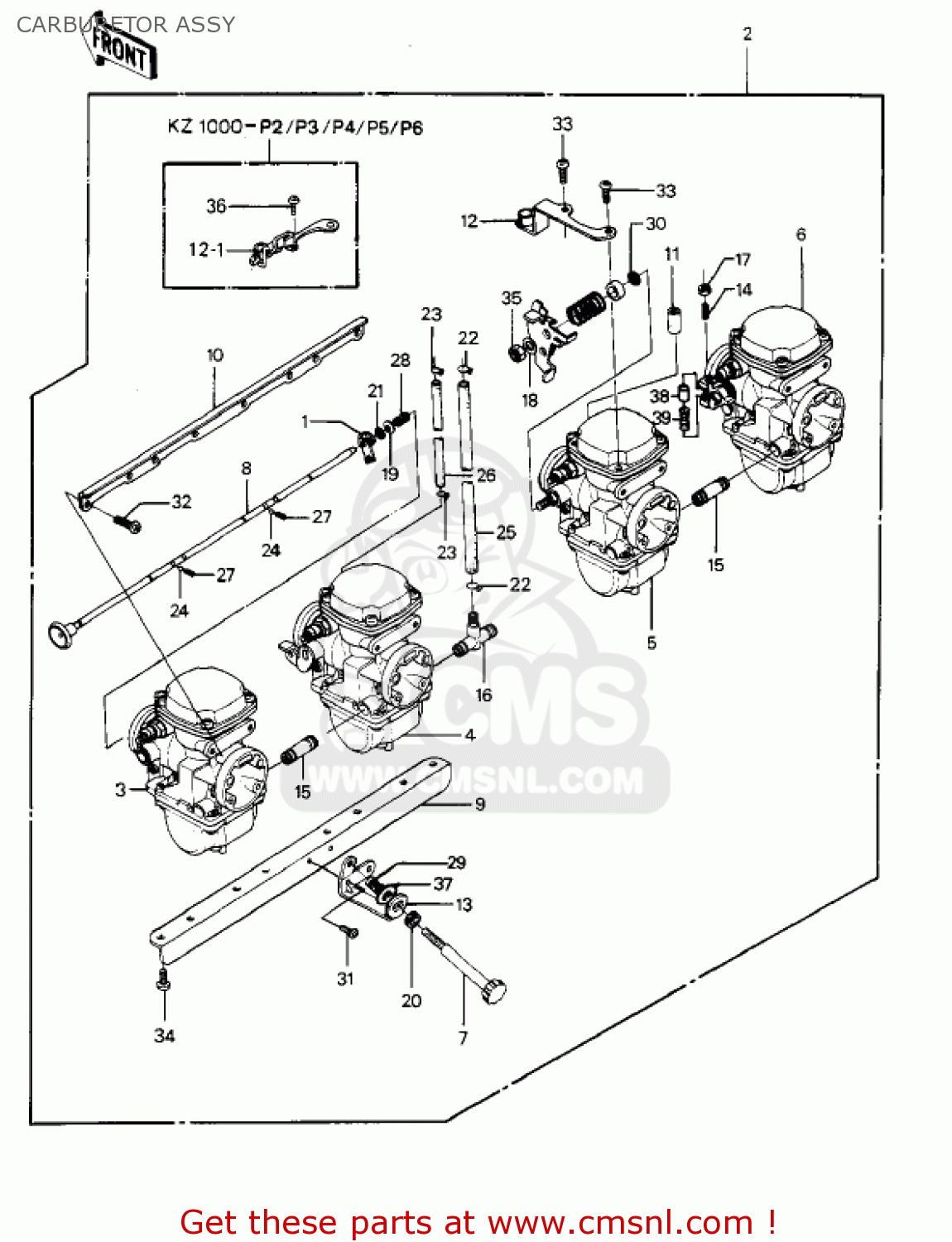 CARBURETOR ASSY KZ1000P5 POLICE 1000 1986 USA
