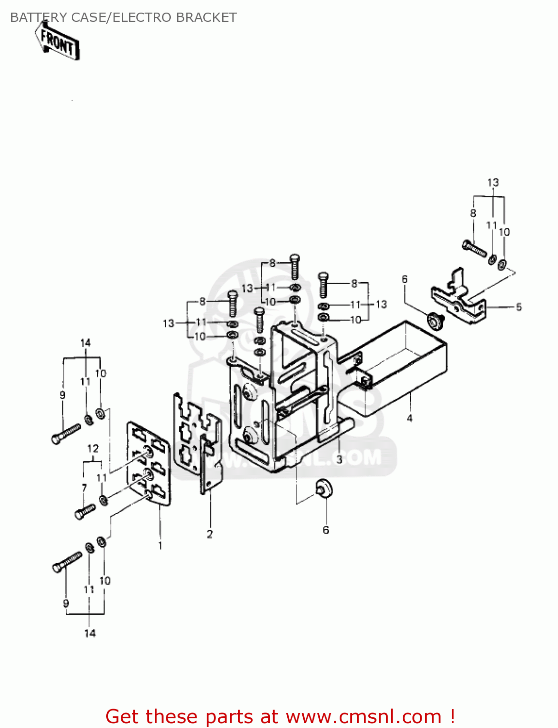 BATTERY CASE/ELECTRO BRACKET KZ1000P5 POLICE 1000 1986 USA