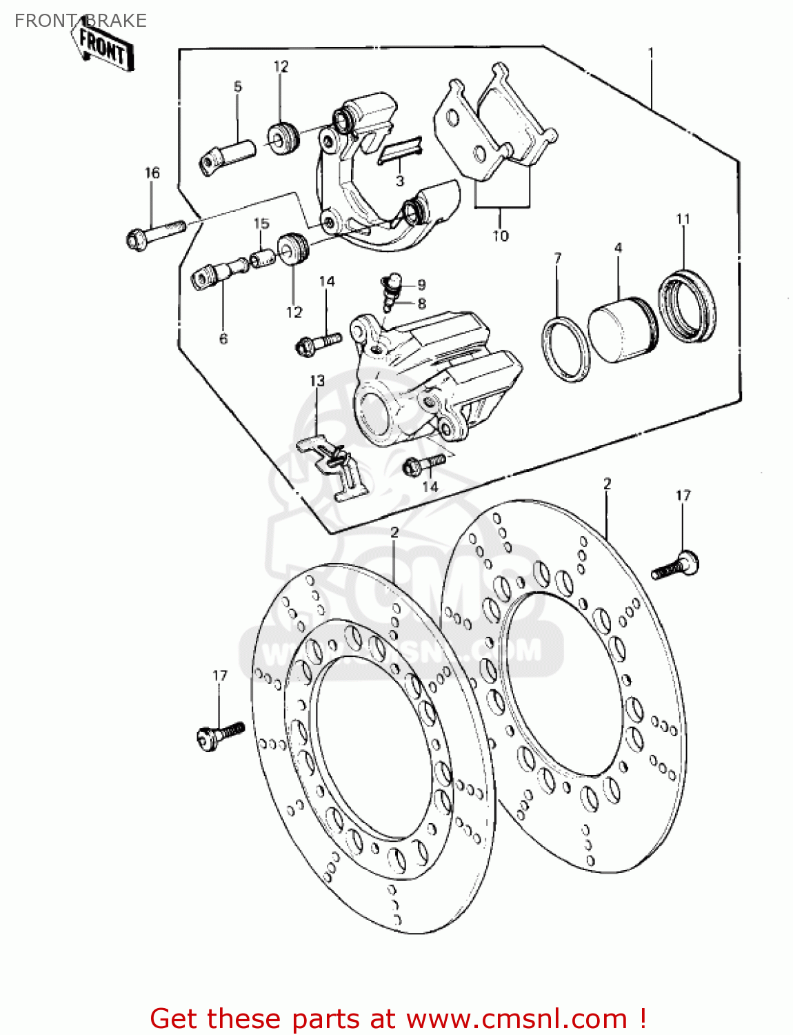 FRONT BRAKE KZ1000P5 POLICE 1000 1986 USA
