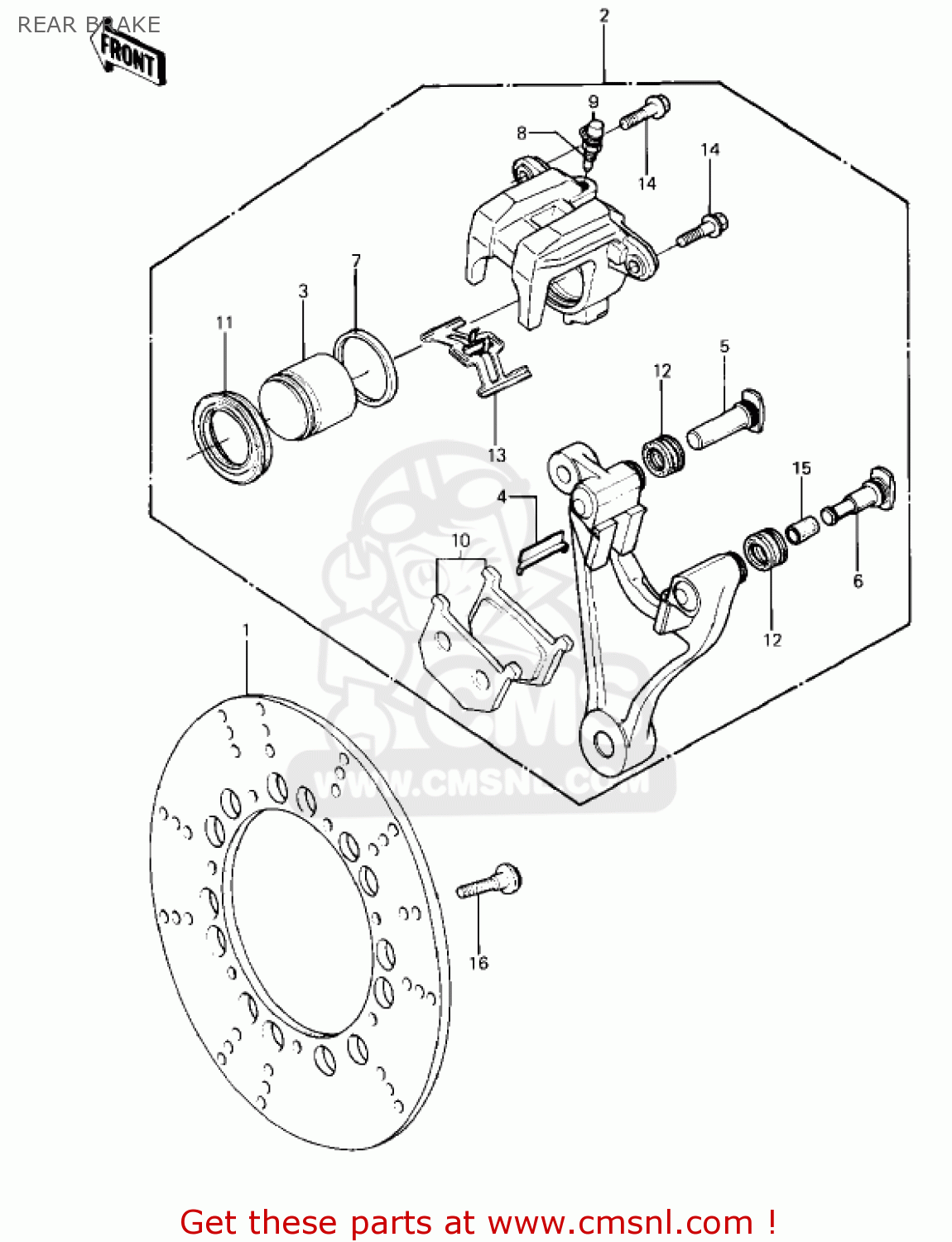 REAR BRAKE KZ1000P5 POLICE 1000 1986 USA