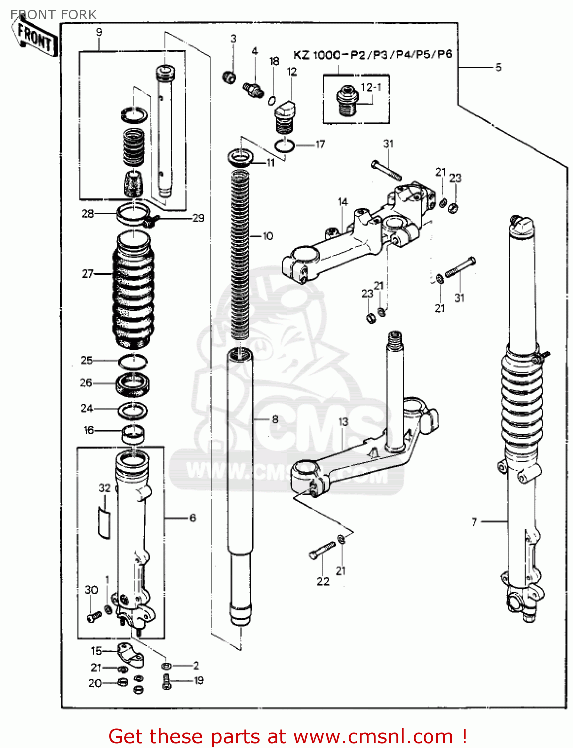 FRONT FORK KZ1000P5 POLICE 1000 1986 USA