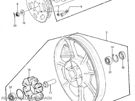 REAR WHEEL/HUB/CHAIN - KZ1000P5 POLICE 1000 1986 USA
