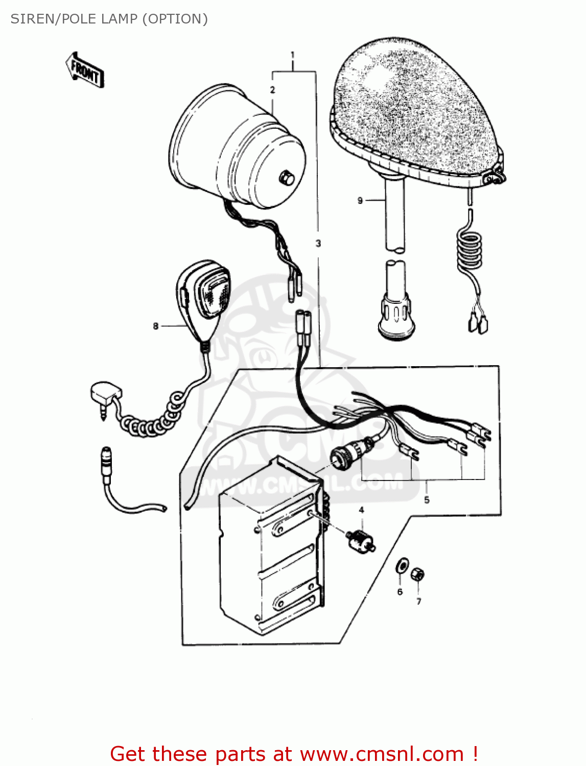 SIREN/POLE LAMP (OPTION) KZ1000P6 POLICE 1000 1987 USA