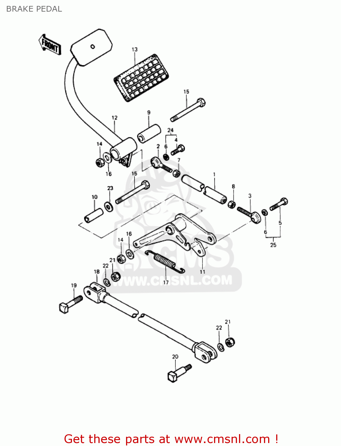 BRAKE PEDAL KZ1000P6 POLICE 1000 1987 USA