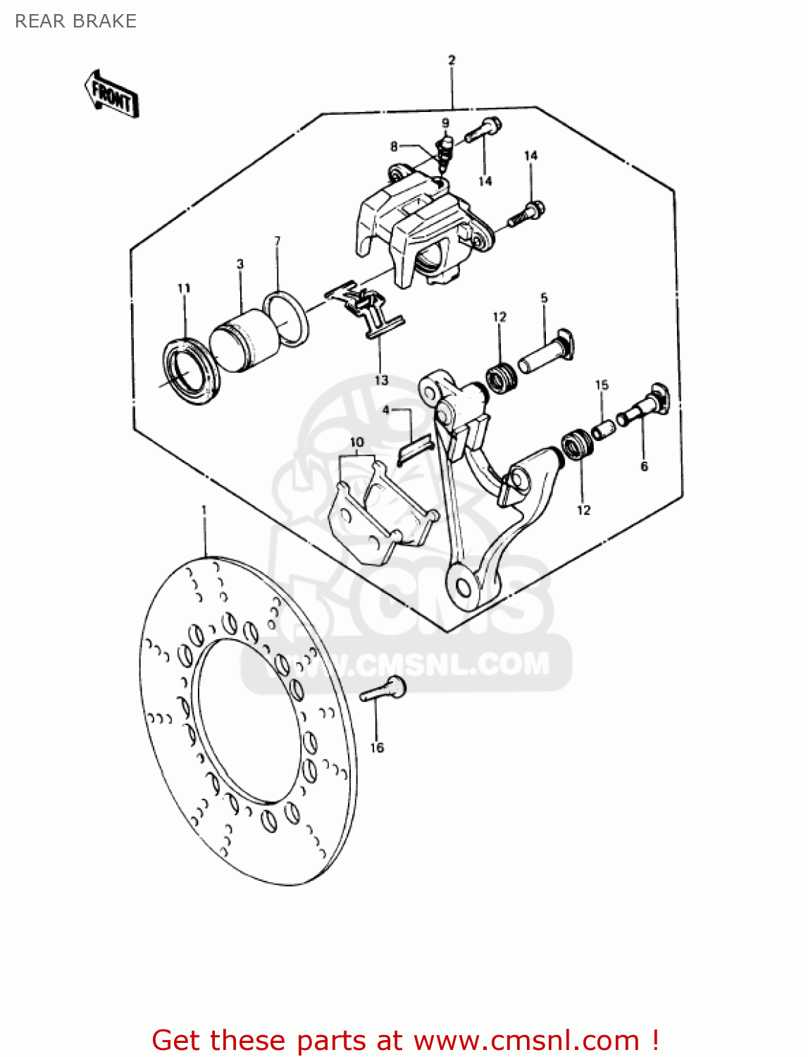 REAR BRAKE KZ1000P6 POLICE 1000 1987 USA