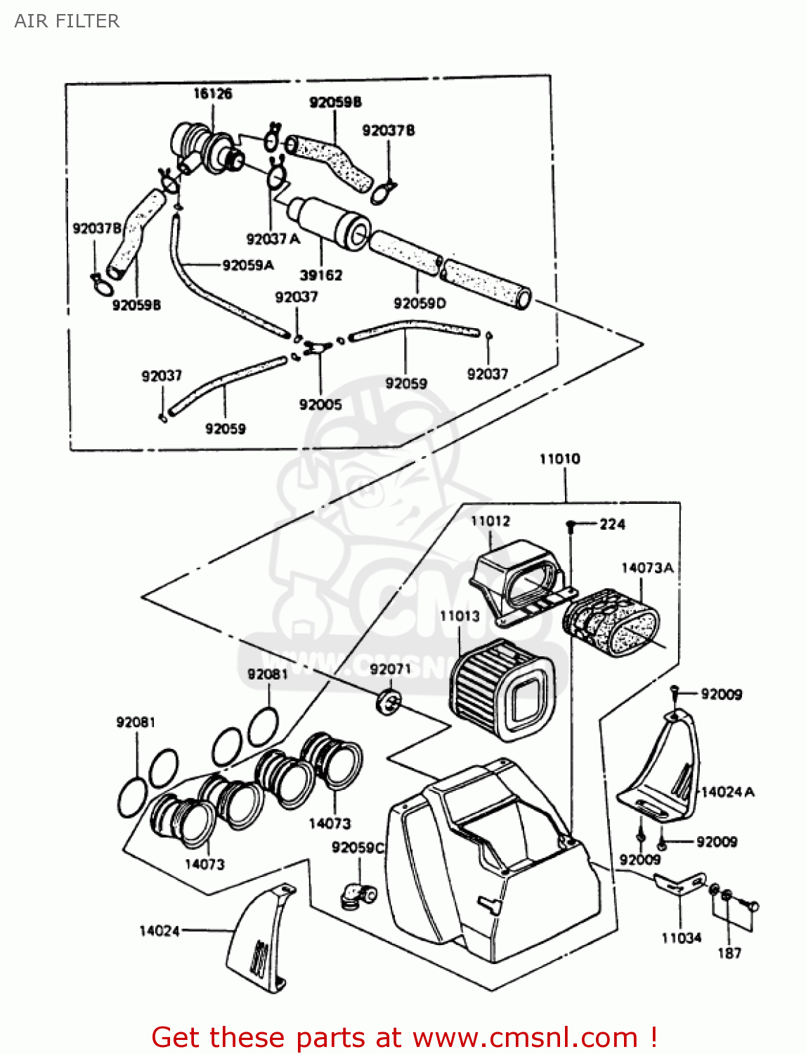 AIR FILTER KZ1000P6 POLICE 1000 1987 USA