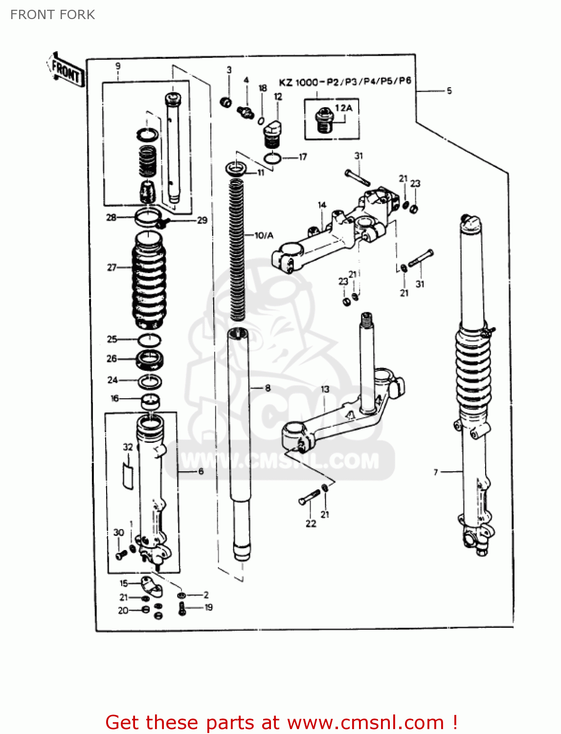 FRONT FORK KZ1000P6 POLICE 1000 1987 USA