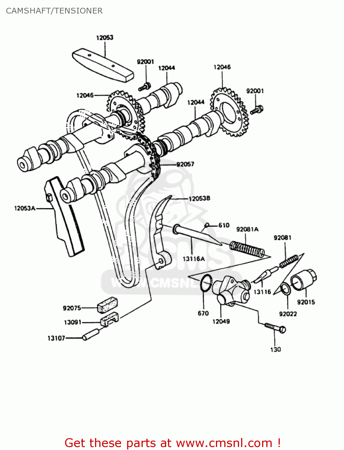 CAMSHAFT/TENSIONER KZ1000P6 POLICE 1000 1987 USA