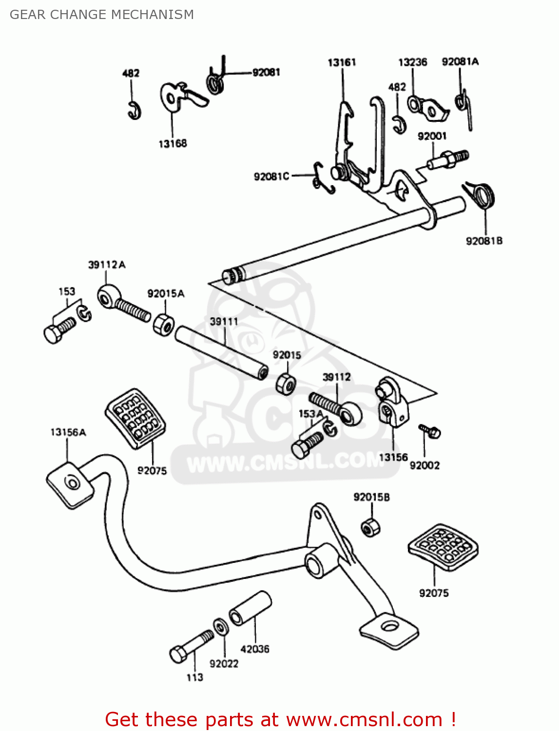 GEAR CHANGE MECHANISM KZ1000P6 POLICE 1000 1987 USA