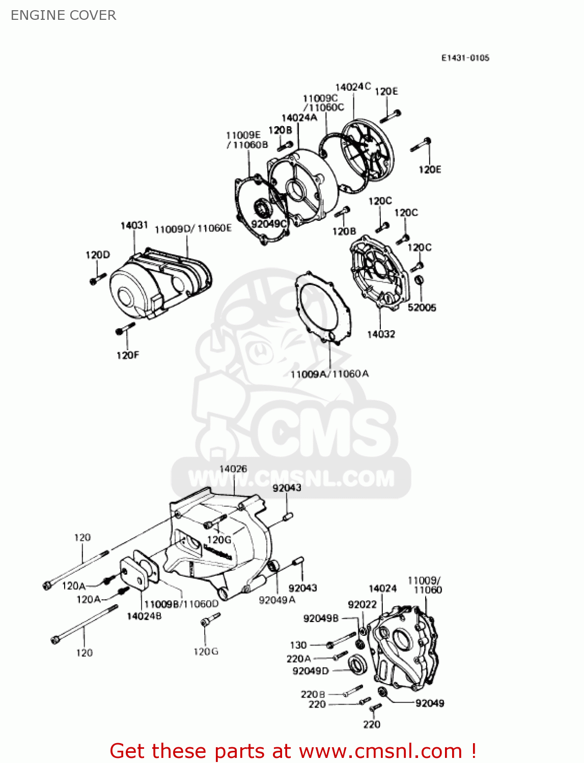 ENGINE COVER KZ1000P6 POLICE 1000 1987 USA