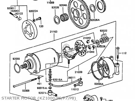 STARTER MOTOR (KZ1000-P6/P7/P8) - KZ1000P6 POLICE 1000 1987 USA
