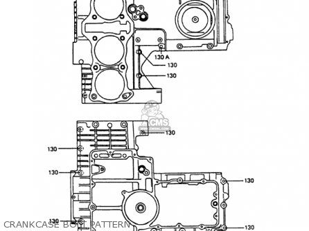 CRANKCASE BOLT PATTERN - KZ1000P6 POLICE 1000 1987 USA