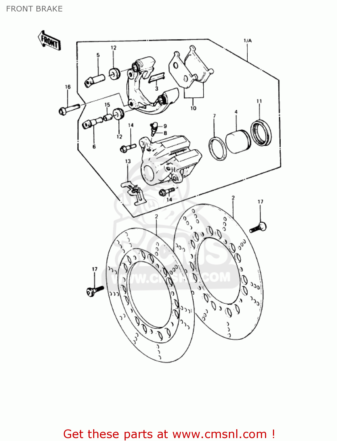 FRONT BRAKE KZ1000P7 POLICE 1000 1988 USA