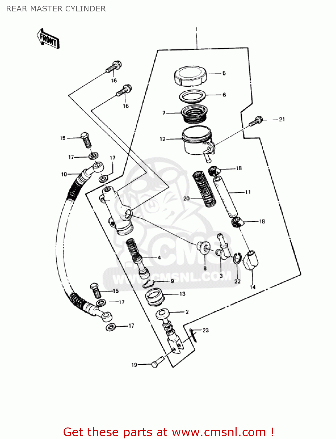 REAR MASTER CYLINDER KZ1000P7 POLICE 1000 1988 USA