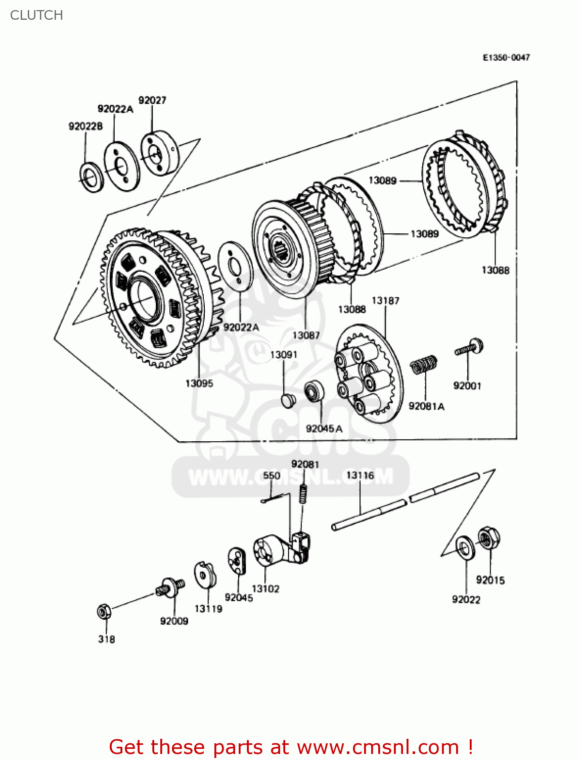CLUTCH KZ1000P7 POLICE 1000 1988 USA