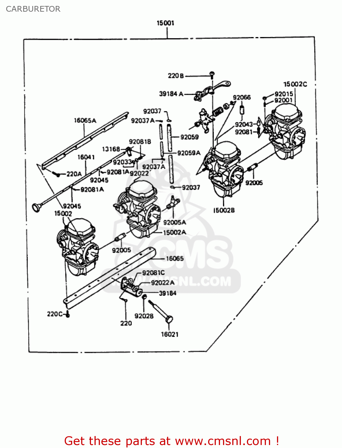 CARBURETOR KZ1000P7 POLICE 1000 1988 USA