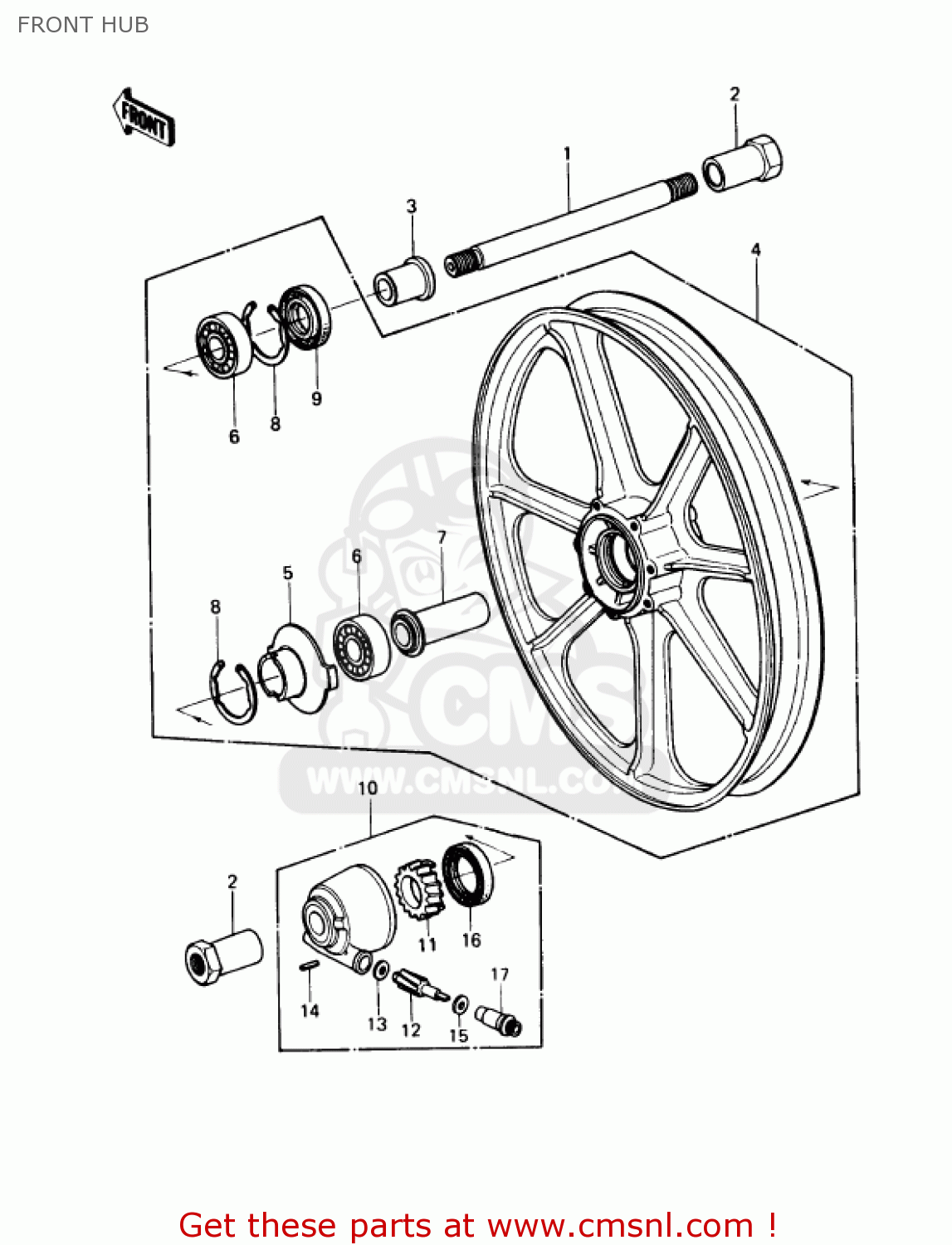 FRONT HUB KZ1000P7 POLICE 1000 1988 USA