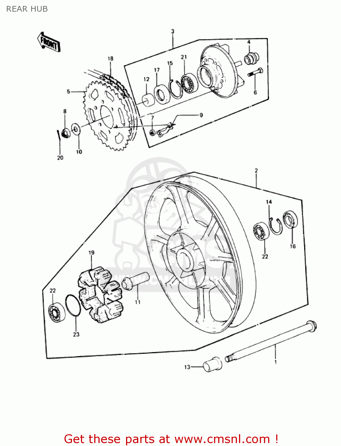 REAR HUB KZ1000P7 POLICE 1000 1988 USA