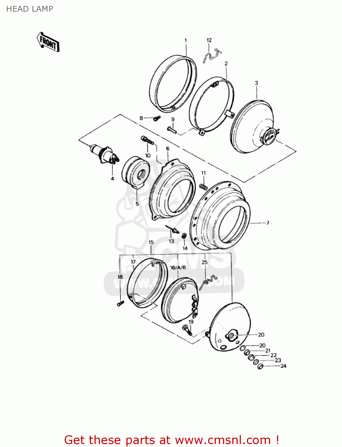 HEAD LAMP KZ1000P7 POLICE 1000 1988 USA