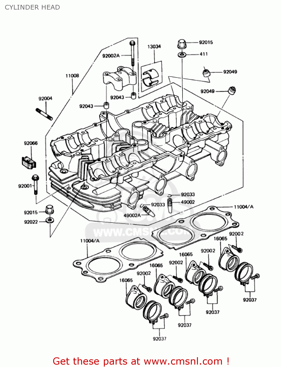 CYLINDER HEAD KZ1000P7 POLICE 1000 1988 USA