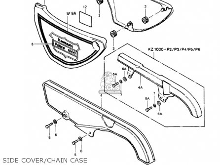 SIDE COVER/CHAIN CASE - KZ1000P7 POLICE 1000 1988 USA