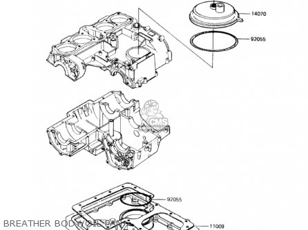 BREATHER BODY/OIL PAN - KZ1000P7 POLICE 1000 1988 USA