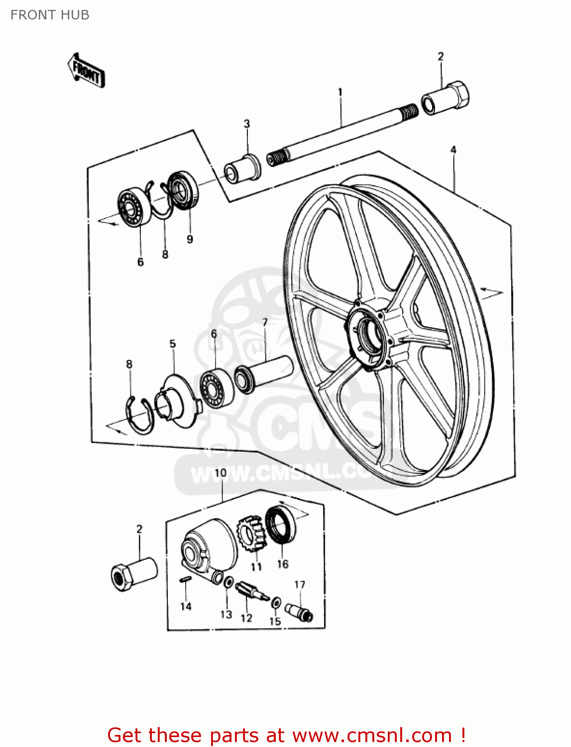FRONT HUB KZ1000P8 POLICE 1000 1989 USA