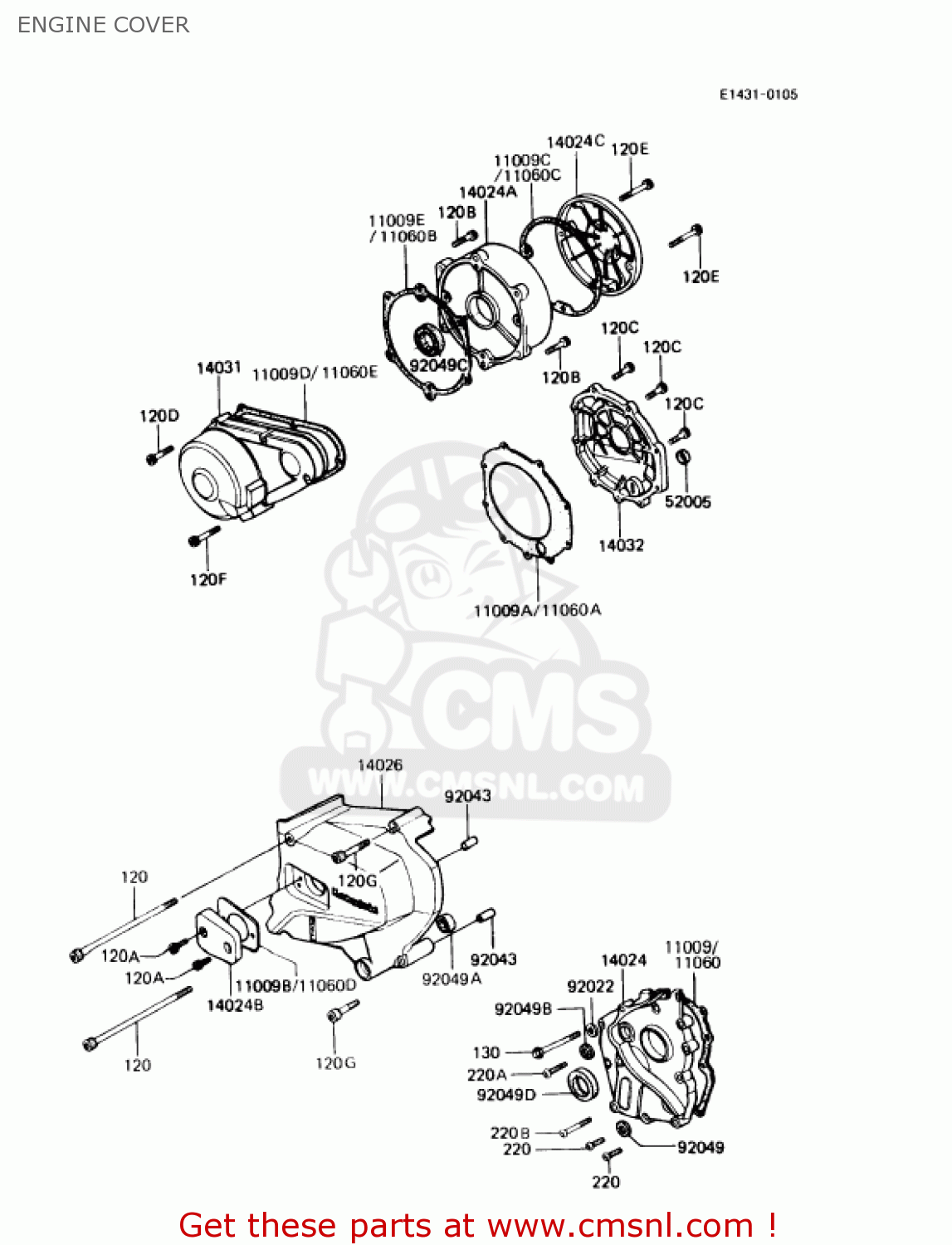 ENGINE COVER KZ1000P8 POLICE 1000 1989 USA