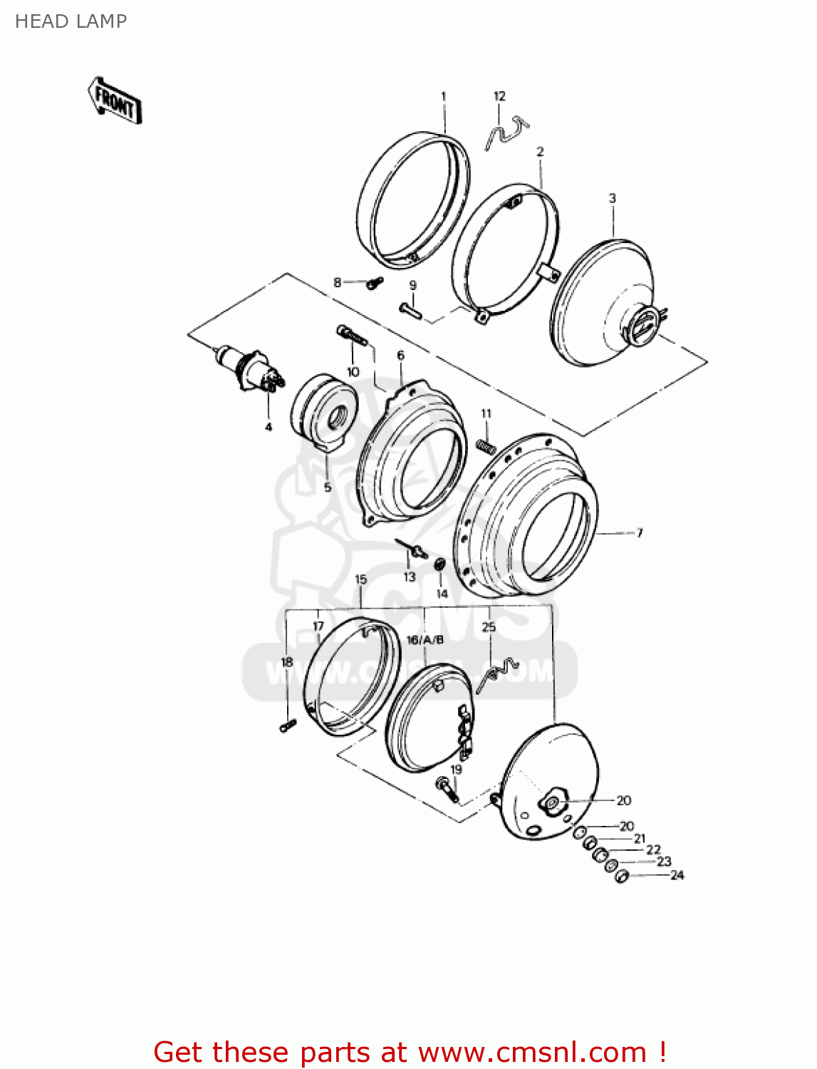 HEAD LAMP KZ1000P8 POLICE 1000 1989 USA