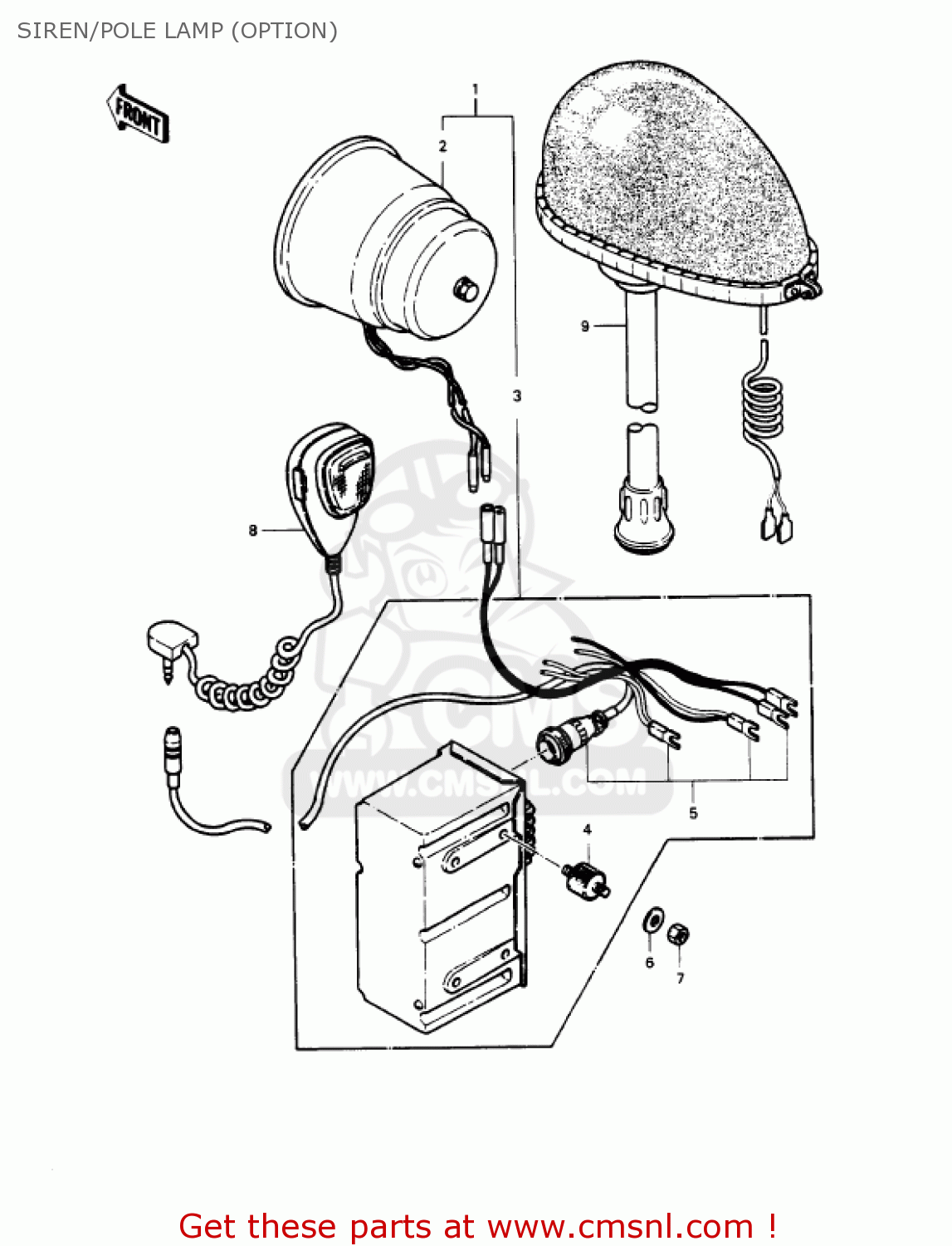 SIREN/POLE LAMP (OPTION) KZ1000P8 POLICE 1000 1989 USA