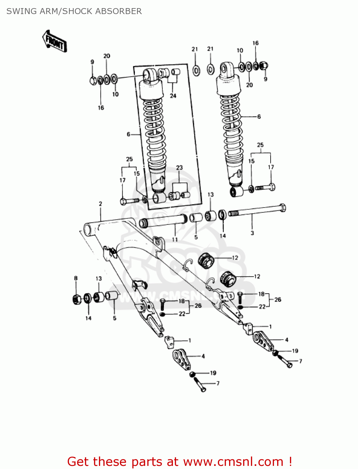 SWING ARM/SHOCK ABSORBER KZ1000P8 POLICE 1000 1989 USA