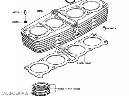 CYLINDER/PISTON - KZ1000P8 POLICE 1000 1989 USA