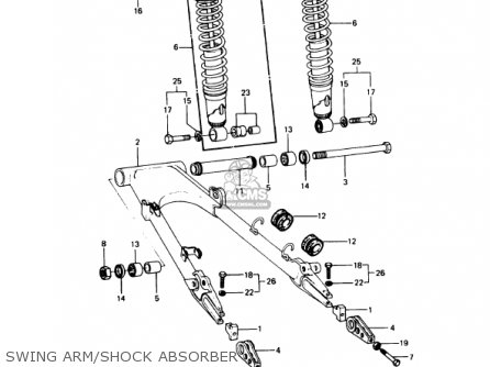 SWING ARM/SHOCK ABSORBER - KZ1000P8 POLICE 1000 1989 USA