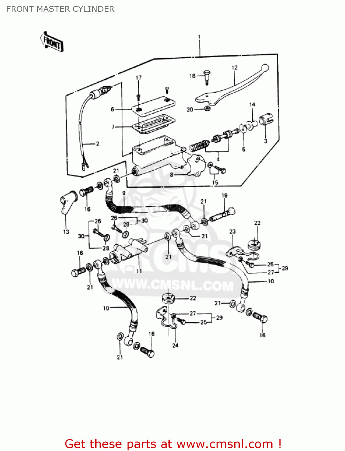 FRONT MASTER CYLINDER KZ1000P9 POLICE 1000 1990 USA