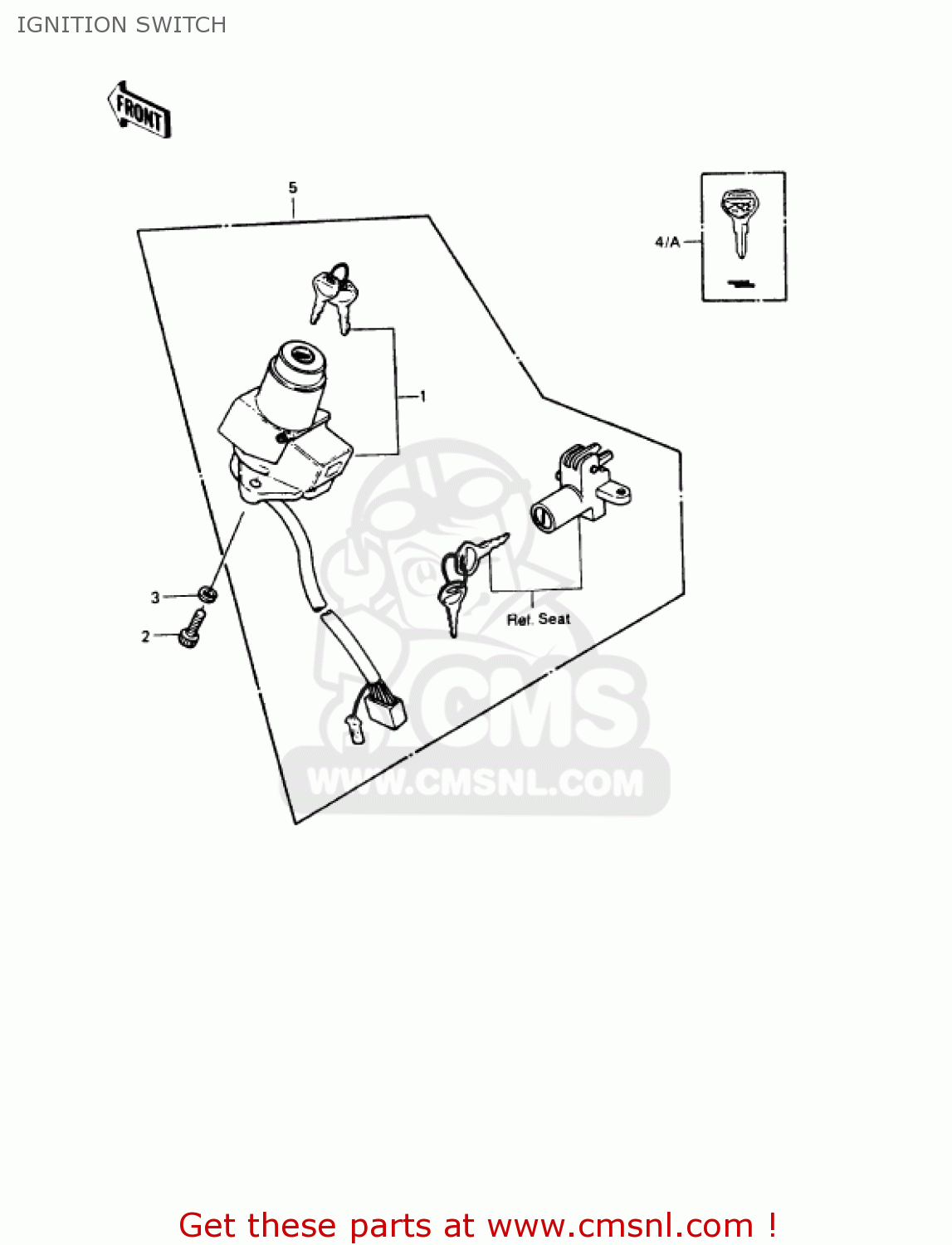 IGNITION SWITCH KZ1000P9 POLICE 1000 1990 USA