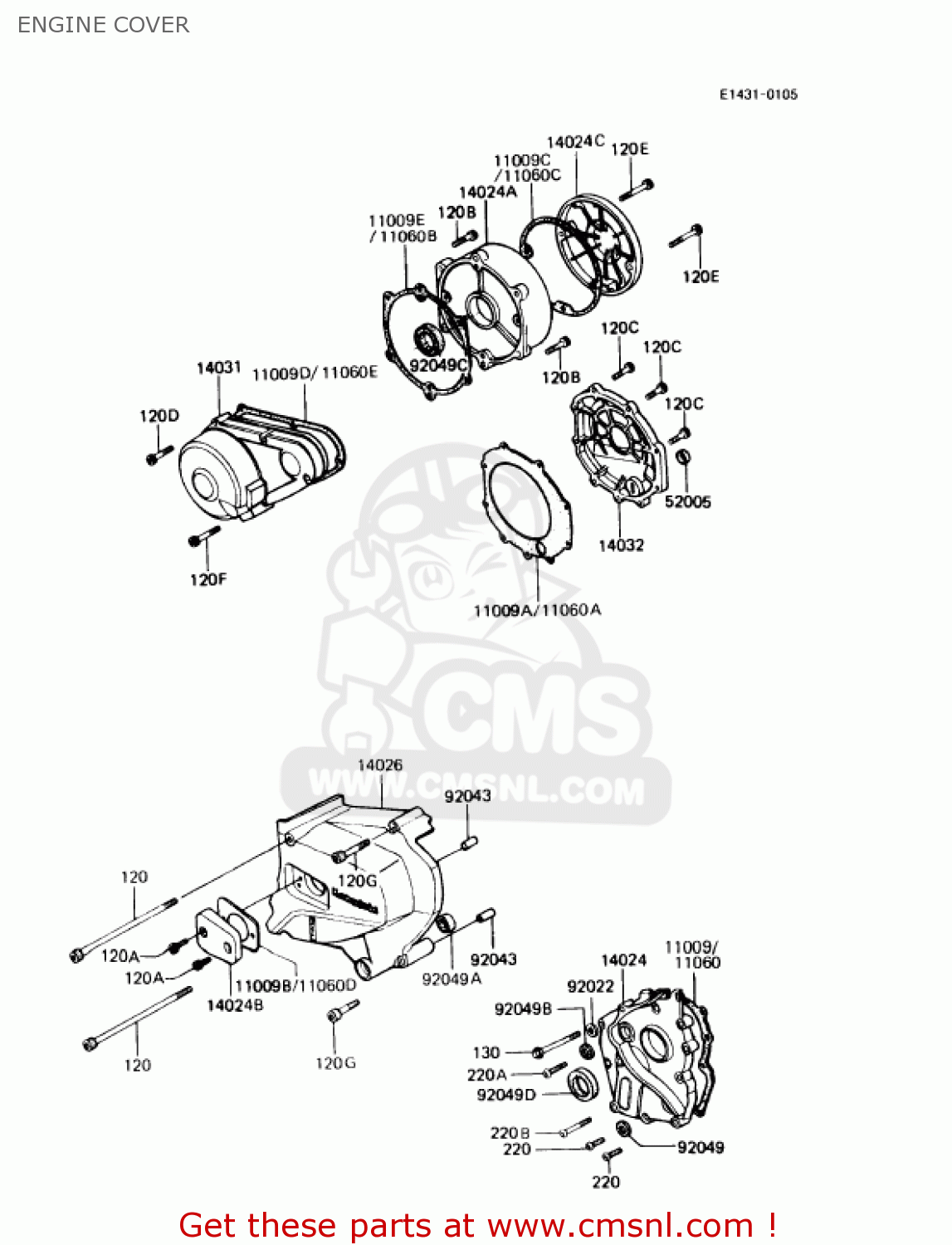 ENGINE COVER KZ1000P9 POLICE 1000 1990 USA