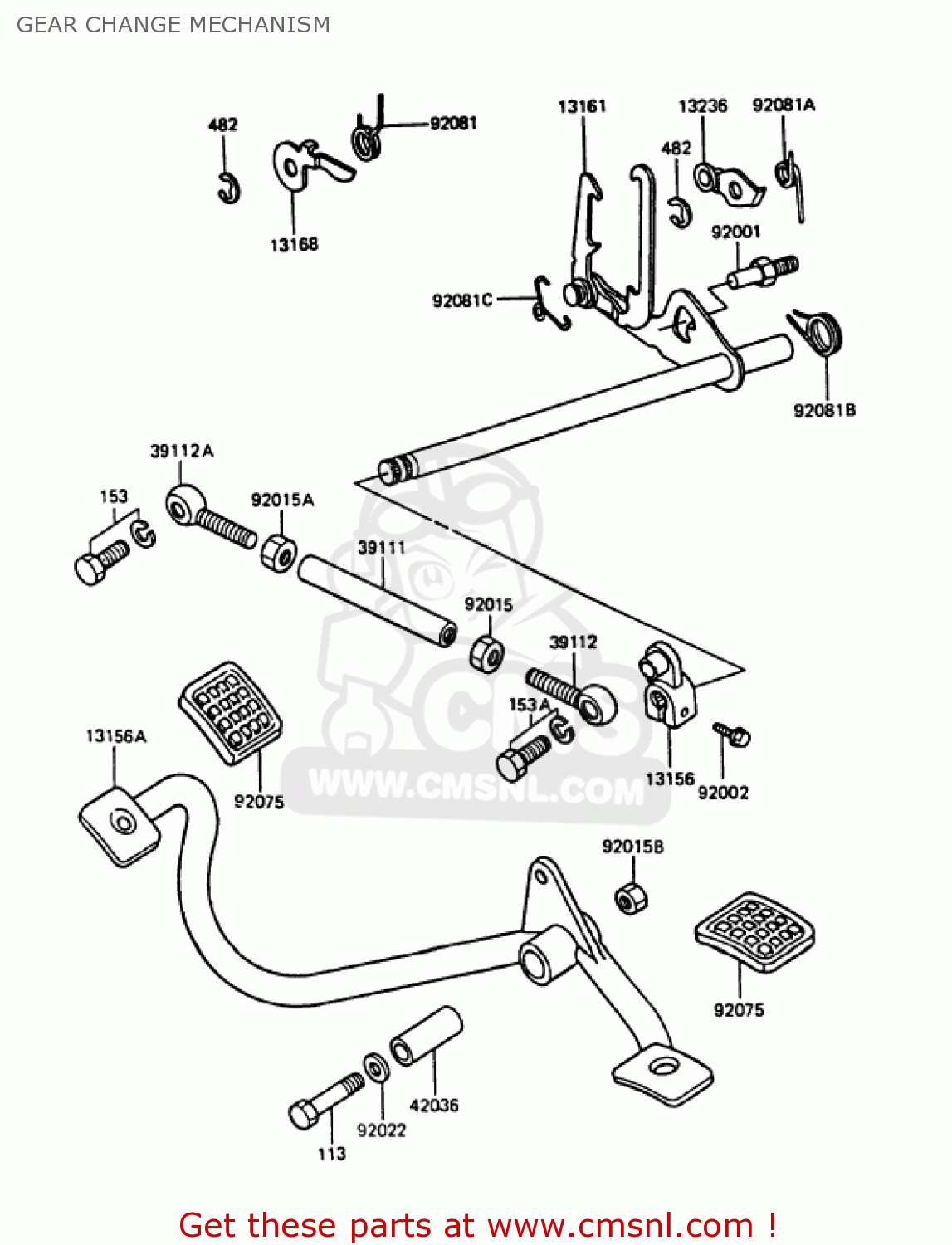 GEAR CHANGE MECHANISM KZ1000P9 POLICE 1000 1990 USA