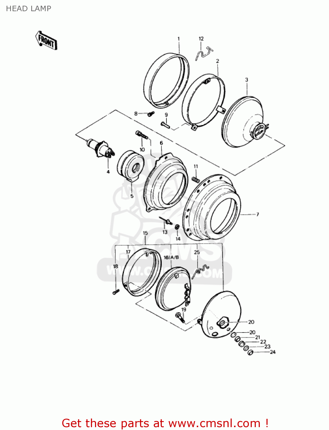 HEAD LAMP KZ1000P9 POLICE 1000 1990 USA