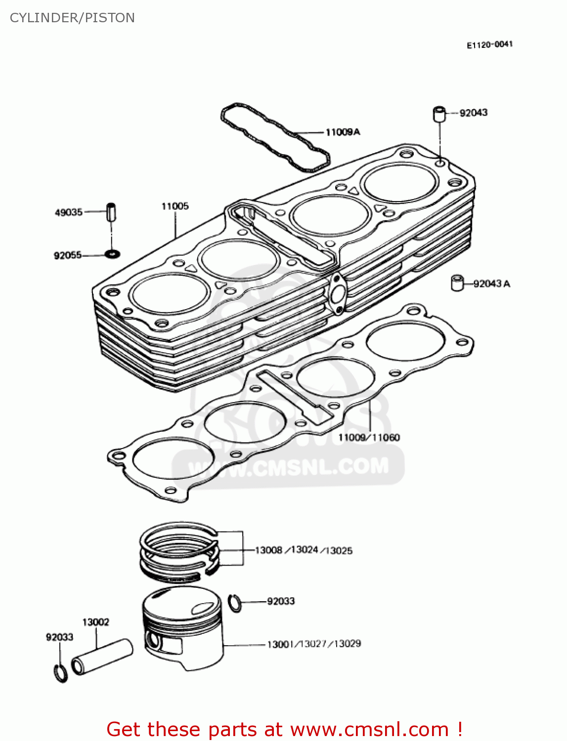 CYLINDER/PISTON KZ1000P9 POLICE 1000 1990 USA