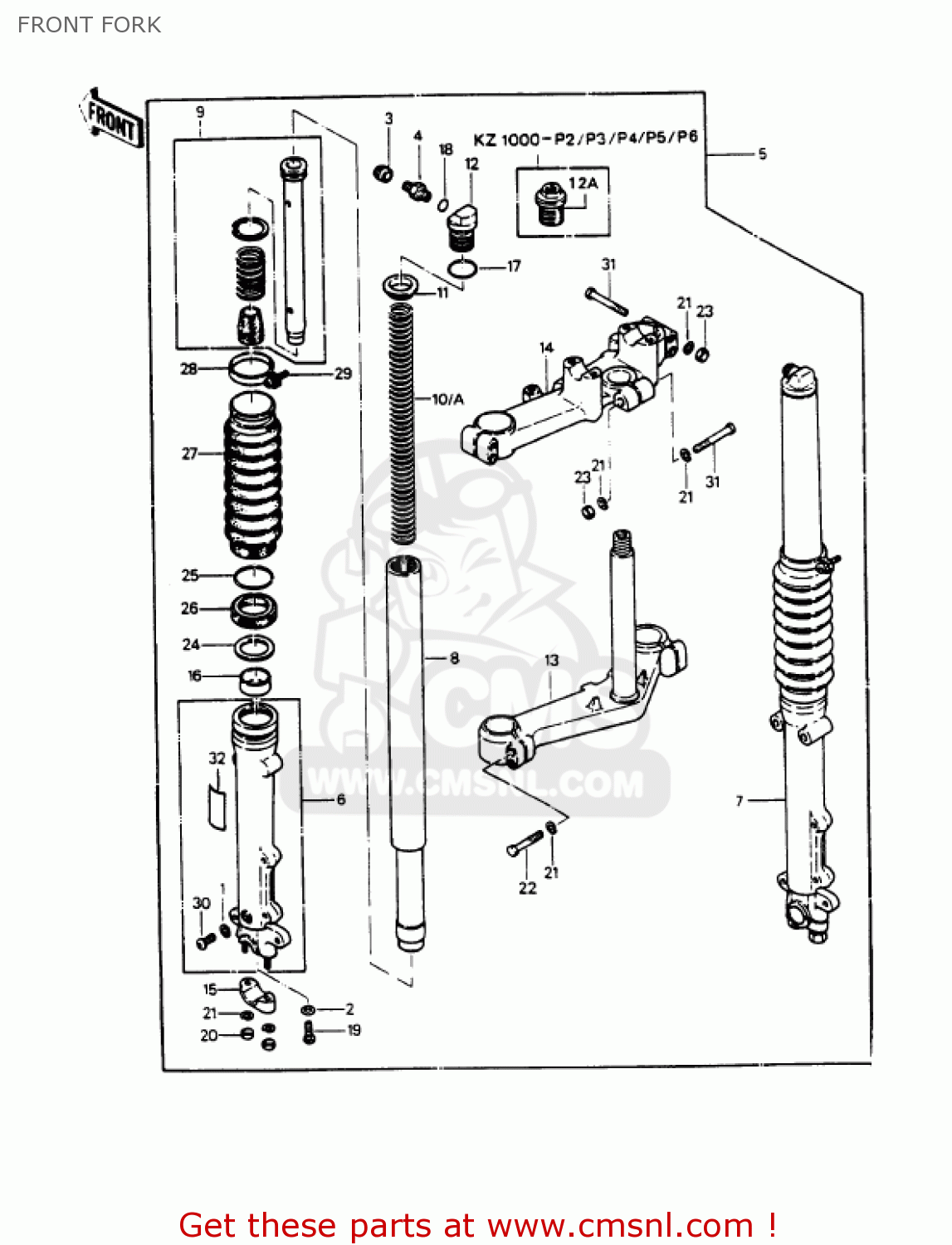 FRONT FORK KZ1000P9 POLICE 1000 1990 USA