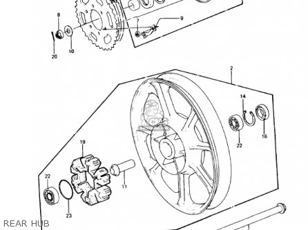 REAR HUB - KZ1000P9 POLICE 1000 1990 USA