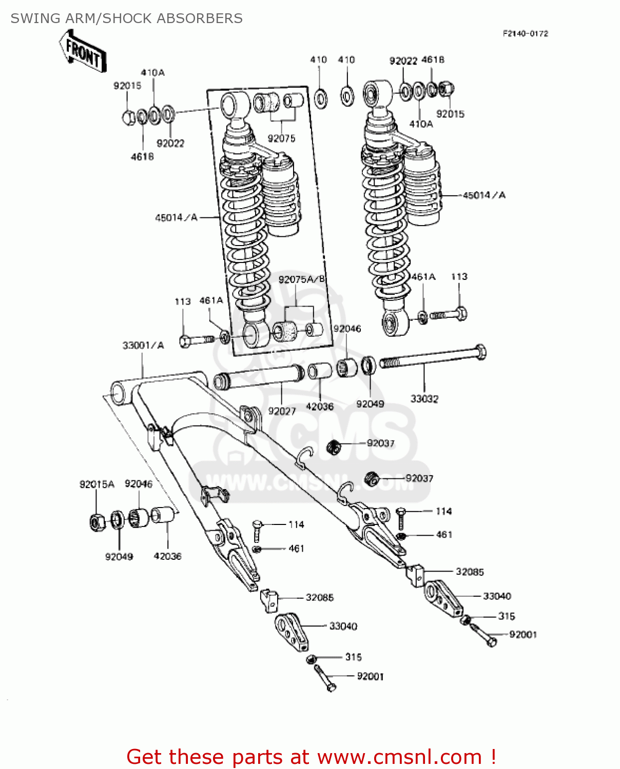 SWING ARM/SHOCK ABSORBERS KZ1000R1 EDDIE LAWSON REPLICA 1982 USA CANADA