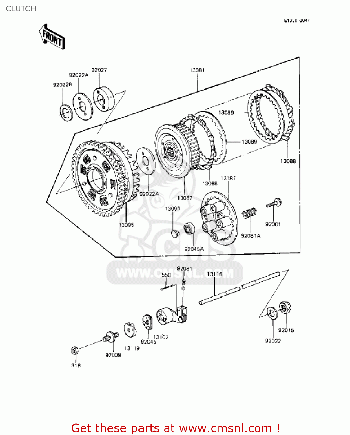 CLUTCH KZ1000R1 EDDIE LAWSON REPLICA 1982 USA CANADA