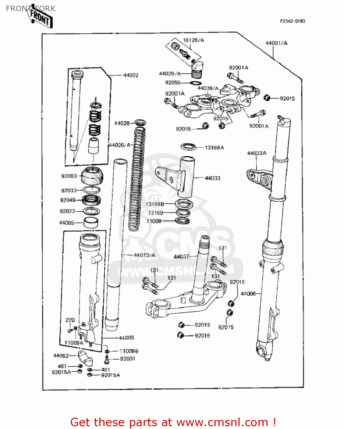 FRONT FORK KZ1000R1 EDDIE LAWSON REPLICA 1982 USA CANADA